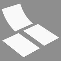 Isometric illustration of three blank white papers on gray background vector
