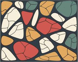 Abstract pebble stone pattern with organic shapes and earthy pastel colors vector
