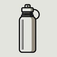 Reusable water bottle illustration simple minimalist design style vector