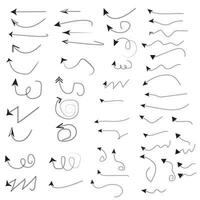 Doddle arrow set. Black arrow icons set. vector