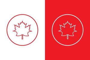 Maple leaf outline icon set vector