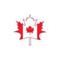 Red Maple leaf icon linear logo vector