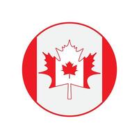 Canada flag in circle shape, Canada flag design, Flag icon. vector