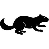 A running silhouette beaver of of different on a white background. vector
