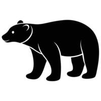 A running silhouette polar bear of different on a white background. vector