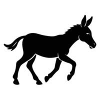 running silhouette mule of different on a white background.3 vector