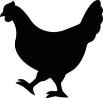 A running silhouette female chicken of different on a white background. vector