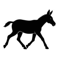 running silhouette mule of different on a white background.2 vector