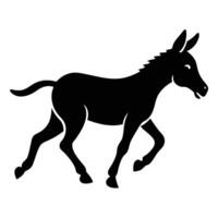running silhouette mule of different on a white background. vector