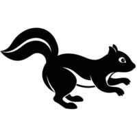 A running silhouette chipmunk of different on a white background. vector