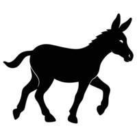 A running silhouette donkey of different on a white background.2 vector