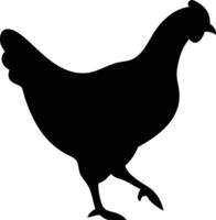 A running silhouette chicken of different on a white background. vector