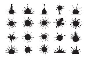 Collection of Ink Blot and Splash Illustrations vector