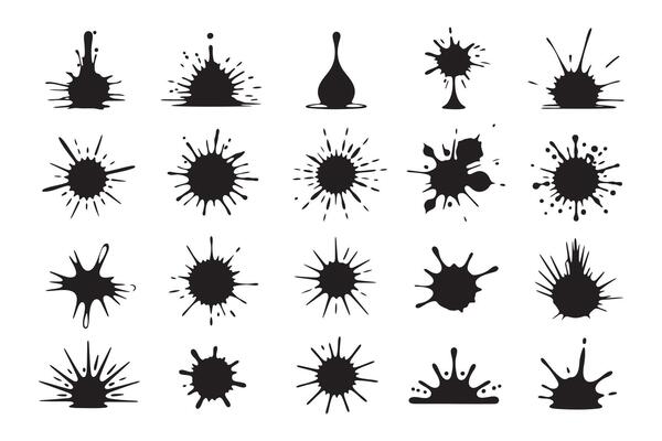 Collection of Ink Blot and Splash Illustrations