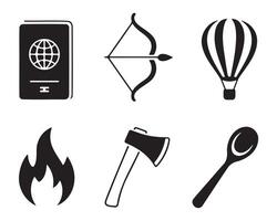 Adventure and Travel Icons Set in Flat Design vector