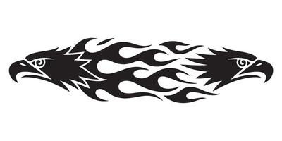 Tribal Eagle Design with Fiery Flames vector