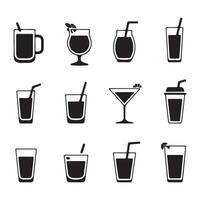 Collection of Various Beverage Icons vector