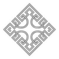 Intricate Geometric Ornament Design for Coloring Books vector