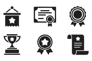 Icons Representing Achievement and Recognition vector