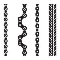 Illustration of Bicycle Chain, Motorcycle Chain, and Tire Tread Patterns vector