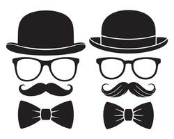 Stylish Retro Gentleman Icons for Design vector