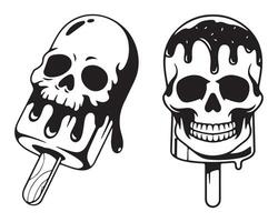 Spooky Skull Ice Cream Pops A Unique Design for Graphic Design vector