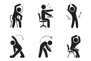 Office Stretches Simple Exercises for Desk Workers vector