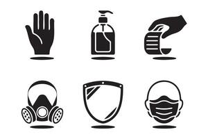 Essential Protective Measures Icons for Health and Safety vector