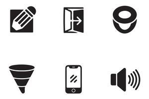 Simple Black Icons Representing Content Creation, Marketing, and Communication vector