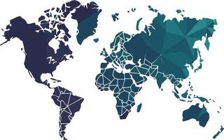 A unique low poly world map vector