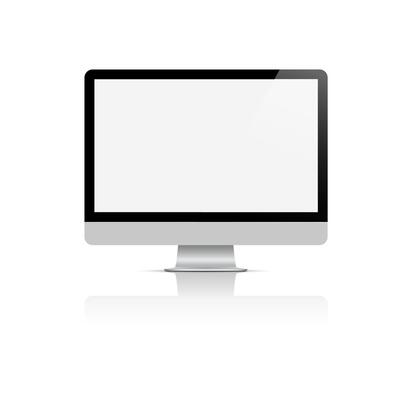 Realistic monitor on white background