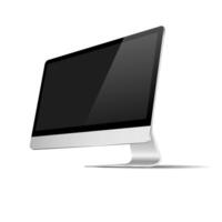 Modern realistic monitor with black screen vector