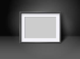 Rectangular blank frame in black interior vector