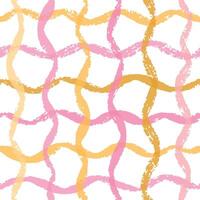 wavy checkered stripes seamless pattern with brush strokes for textile prints, wallpaper, wrapping paper, scrapbooking, bedding, packaging, etc. EPS 10 vector