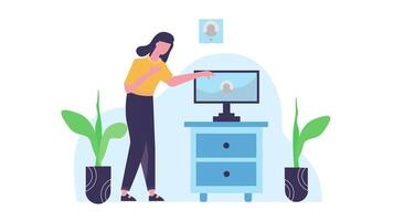 Clothing Designer Illustration in Office with Laptop, 2D Explainer Animation for Fashion Design Projects in 4K Resolution video