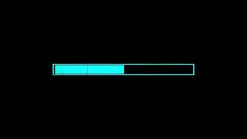 Flickering Cyan Loading Bar on Black Background video