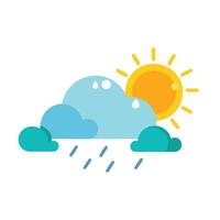 Weather forecast flat illustration on white background vector