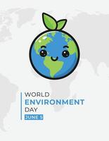 World Environment Day Celebration. Happy earth day Background. June 5. illustration design vector