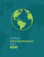 World Environment day concept background on green background. Eco friendly illustration design vector