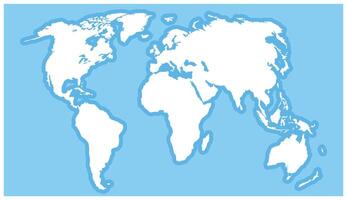 white world map on blue gradient background vector