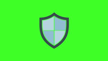 Data Protection Security Icon Animation, 2D Cybersecurity and Privacy Symbol on Green Screen in 4K Resolution video