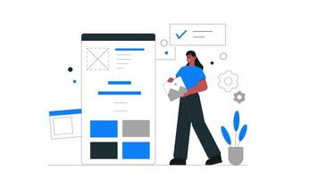 Application Design 2D Illustration, Woman Standing with CV Application, Job Search Explainer Animation in 4K Resolution video