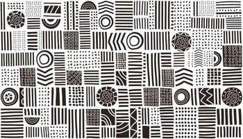 Hand drawn abstract seamless pattern. Abstract monochrome brown background. Geometric shapes banner in flat style vector