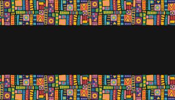 Abstract seamless gorizontal geometric banner. African ethnic bright pattern. vector