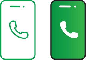 phone call gradient icon vactor. Modern black illustration of mobile gadget in flat style, vector