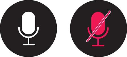 Set of line Microphone icons. microphone icon on a black illustration symbol vector