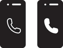 phone call glyph icon. phone call line icon vactor . Set smartphone mockup with blank sign illustration vector