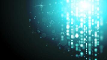 Blue abstract shiny sparkling lights animation video