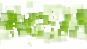 Tech geometric animation with green squares video