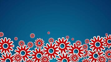 Bright abstract tech gears mechanism animation video